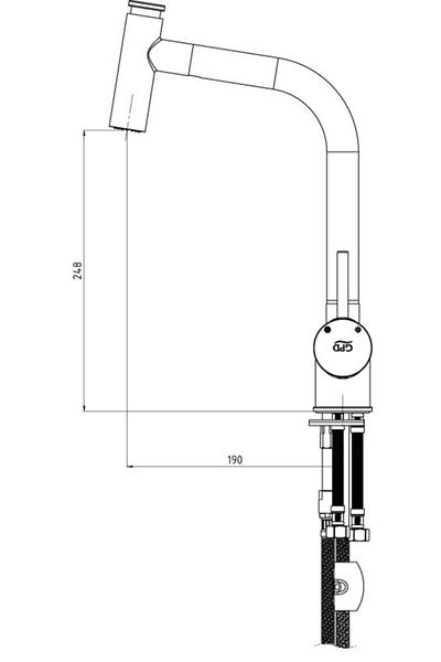 GPD Mes71 Model Spiral Sink Faucet
