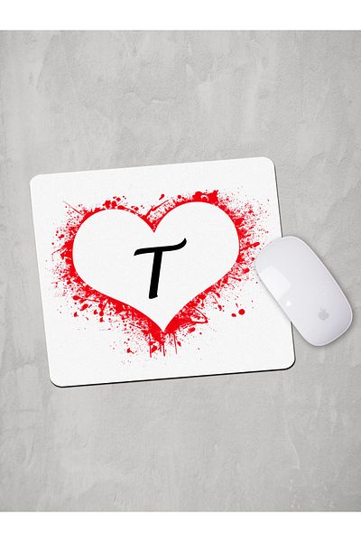 Panorama Ajans Letter T Heart Mouse Pad