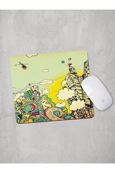 Panorama Ajans Mouse Pad cu design colorat Doodle
