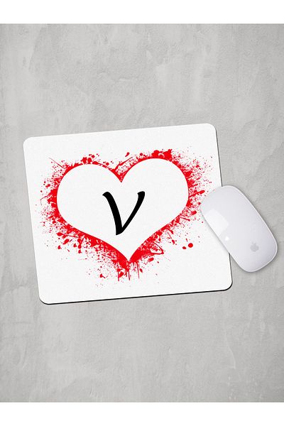 Panorama Ajans Mouse Pad cu inimă cu litera V