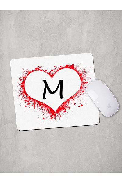 Panorama Ajans Mouse Pad cu inimă litera M