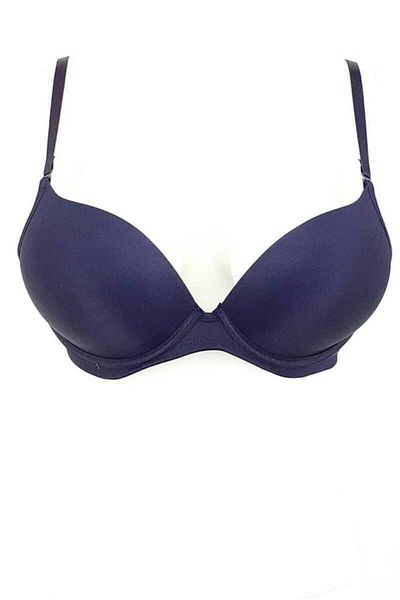 Le Jardin Sutien magic pentru femei, albastru bleumarin, cu suport dublu, micro acoperit, care te face să arăți cu 2 mărimi mai mare