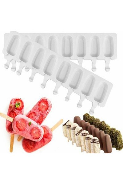 Eminonutoptanci Magnum Shaped Silicone Ice Cream Dessert Fruit Mold 8 Pieces
