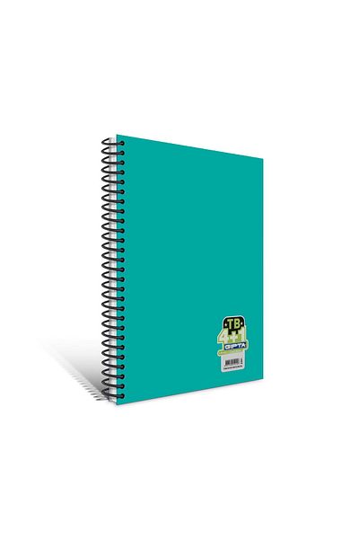Gıpta Tb A4 200 Sheets 4+1 Compartments Plastic Cover Spiral Notebook Turquoise (2201)