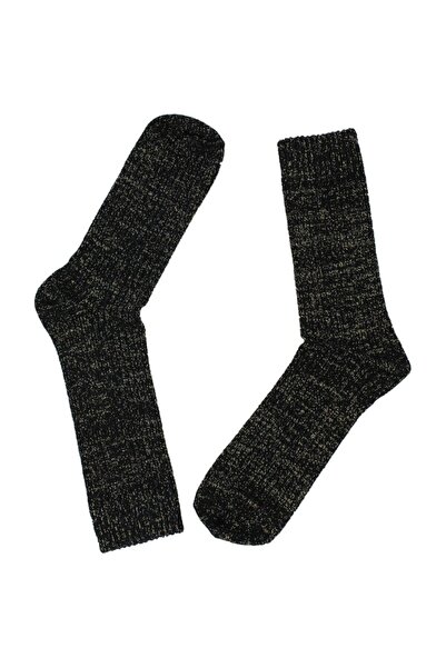 A CLASSE Altın Rengi Simli Bot Tipi Kadın Siyah Çorap