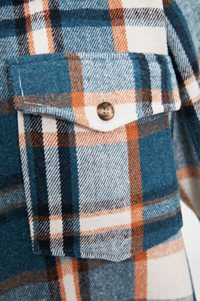 Trendyol Collection Cămașă țesută în carouri supradimensionate/Wide Fit TWOAW22GO0549