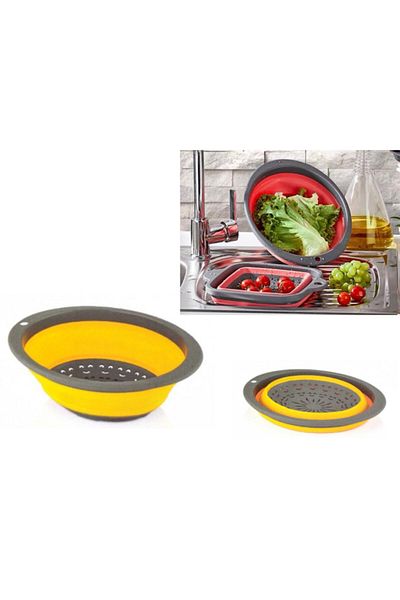 İndiriminVar Accordion Folding Strainer - Vegetable and Fruit Washing Basket