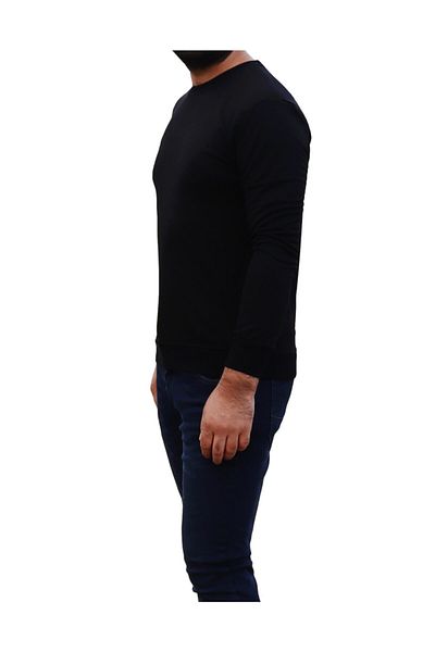 Tanzanit Men's Plain Black Color Sweatshirt