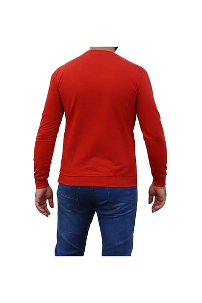 Tanzanit Men's Plain Orange Color Sweatshirt
