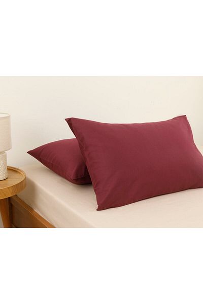 Zarif Home Pillow Case - Plain Cotton 2-Piece Cover 50/70 cm