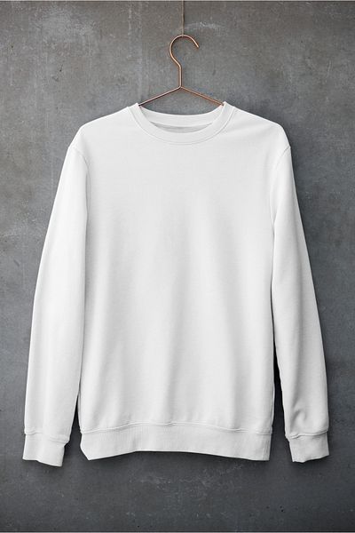 Raf Coll Hanorac alb oversize cu decolteu rotund de bază unisex