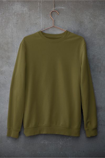Raf Coll Φούτερ Unisex Basic Oversize Crew Neck Khaki