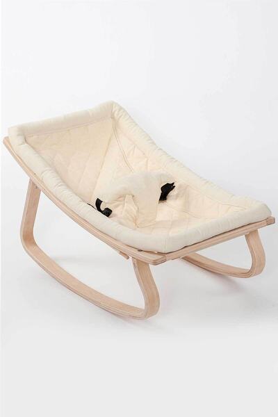 Baby Tech Bej Naturel Ahşap Sallanır Ana Kucağı