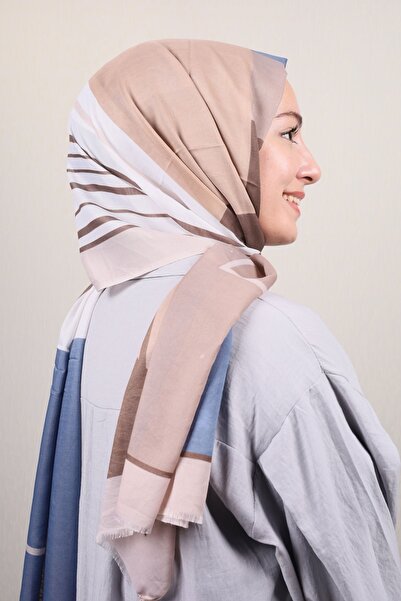 Bonjela شال قطن منقوش - نمط-03 - لون-09