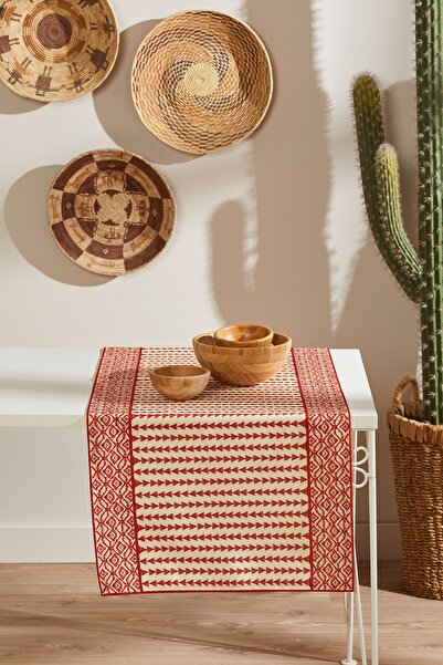 MODAFABRİK عداء أحمر ناعم مطبوع رقميًا