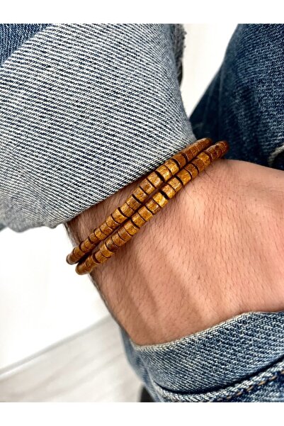 Padore Accessory Bal Rengi Ahşap Bileklik Seti