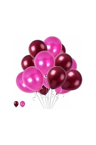 Vip-Aksesuar بالون معدني أحمر كلاريت - فوشيا 10 قطع