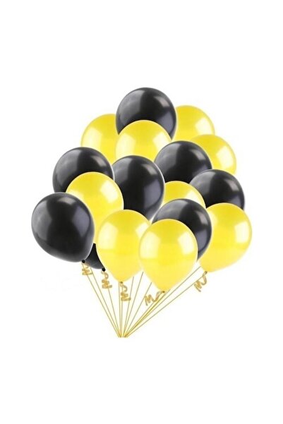 Vip-Aksesuar Metallic Balloon Black - Yellow 10 Pieces