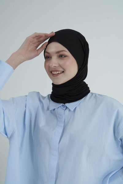 Gülsoy Woman's Hijab Cotton Jersey Shawl Black - 01
