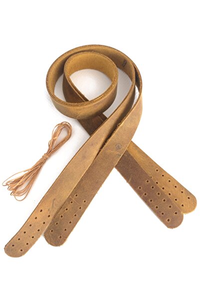 alfa tasarım atölyesi Hakiki Deri Dikilebilir Çanta Sapı (ÇİFT/75 CM) - Crazy Camel Rengi