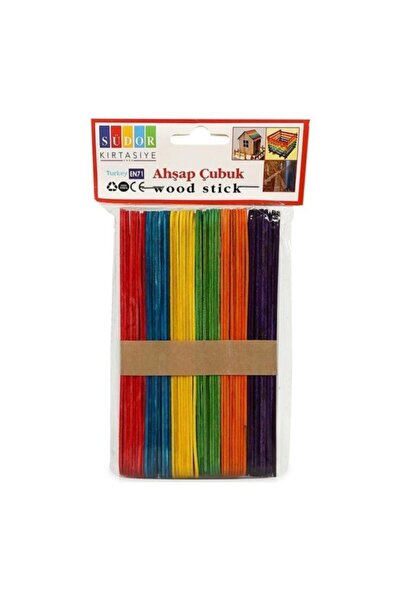 Südor Wooden Sticks Large Colored Abeslang 50 Units