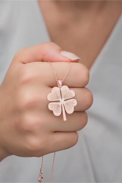 Nereze 925 Ayar Gümüş Taşsız Sade Yonca Kolye