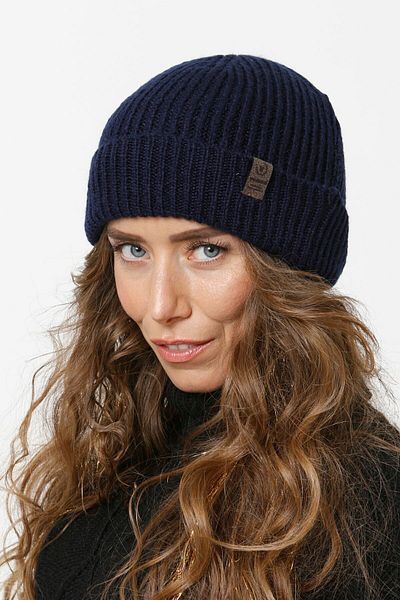 EKstore Mohair Folded Washed Knitwear Knitted Beret - Navy Blue