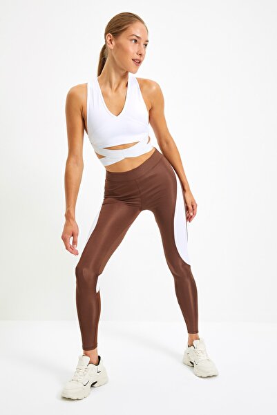 Trendyol Collection Sports Leggings - Brown - High Waist