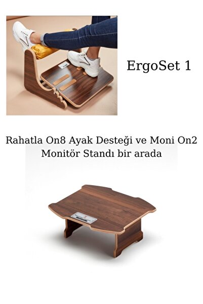 Koltana Ergonomi Ergopaket 1, Rahatla On8 Ayak Desteği + Moni On2 Monitör Seh...