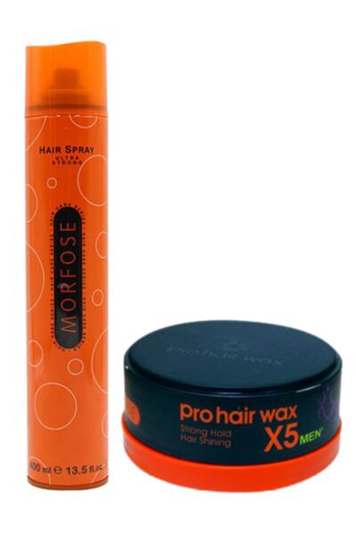 Morfose Saç Spreyi Turuncu 400ml + Pro Hair Wax X5 Men Strong Hold 150ml