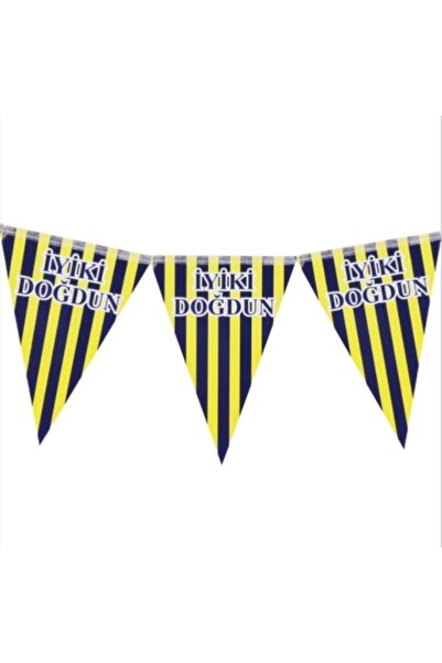Dipak Fenerbahçe Iyiki Doğdun Yazılı Üçgen Flama 2 Metre / 10 Bayrak