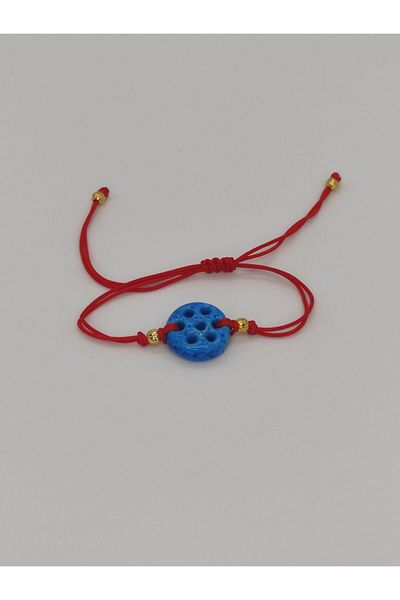 Morey Red String Macrame Braided Handmade Syriac Evil Eye Bead Bracelet