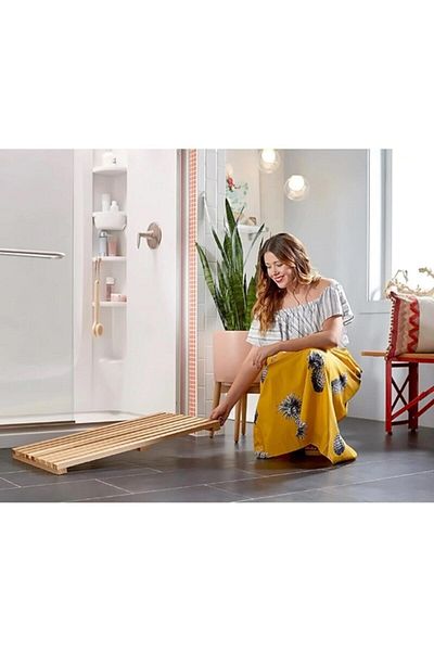AHŞAP ATÖLYE Wooden Non-Slip Anti-Slip Bathroom Shower Mat Floor Holder Mat