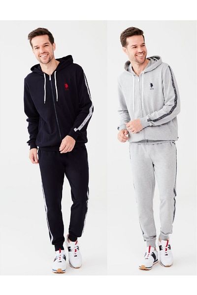 U.S. Polo Assn. Πόλο Ασν. Σετ αθλητικής φόρμας 18480 Hooded Homewear - Navy Blue