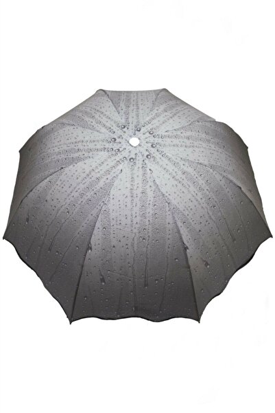 DZC KUZENLER AVM Gri Yagmur Desenli Manuel Kadın Şemsiye