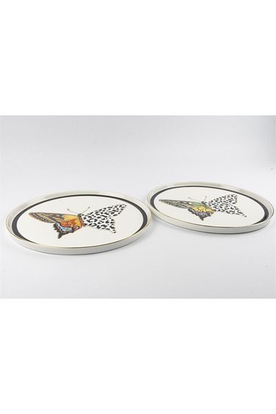 Mikasa Moor White Serving Plate Set 30cm 2 Pieces