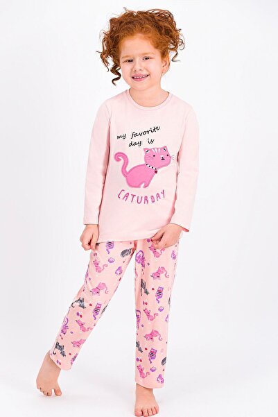 ROLY POLY Somon Caturday Kız Çocuk Pijama Takımı