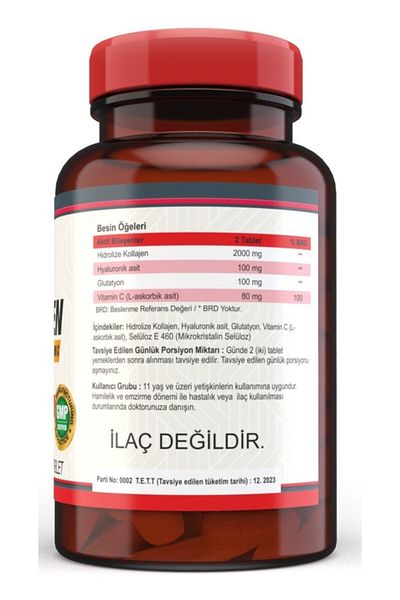Nevfix 120 Tablets Collagen Hydrolyzed Collagen Glutathione Vitamin C