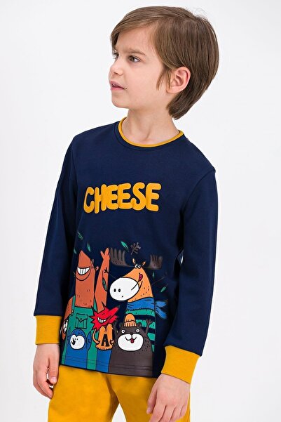 ROLY POLY Rolypoly Cheese Deer Lacivert Erkek Çocuk Pijama Takımı