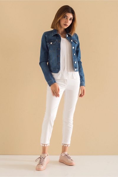 Bold & Young Palton din denim cu înălbire Power Stretch