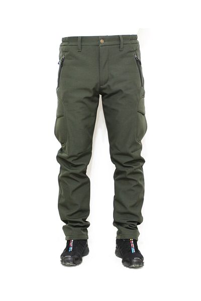 Mudwill Ανδρικό χακί Cargo Winter Softshell παντελόνι με τσέπες