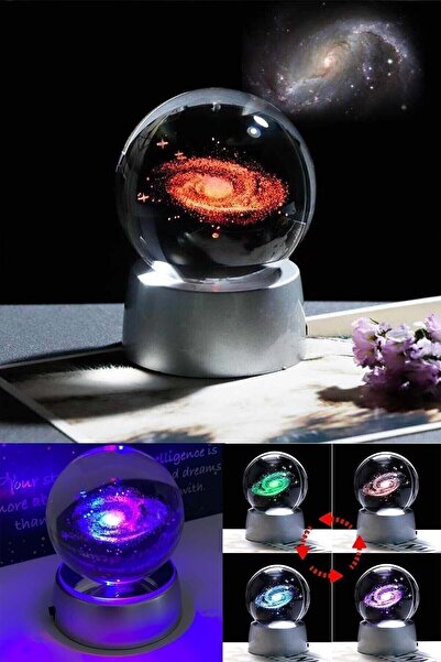 Raicon Samanyolu Galaksi Toz Bulutu Nebula Işıklı Cam Küre, Işıklı Kristal To...