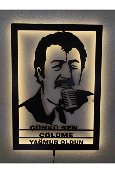 dekoraven Müslüm Gürses Led Işıklı Ahşap Dekoratif Tablo