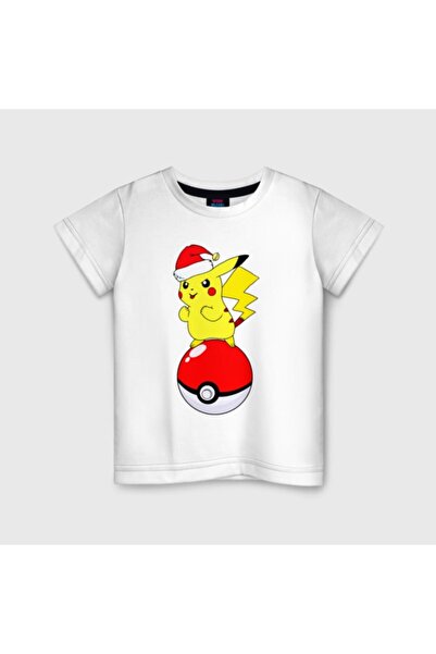 GALASHOP تيشيرت أطفال أبيض بيكاتشو للعام الجديد موديل 520