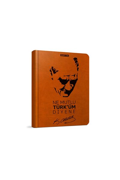 Gıpta Ataturk Thread Stitched Leather Hard Cover 13x21 120 Sheet Line