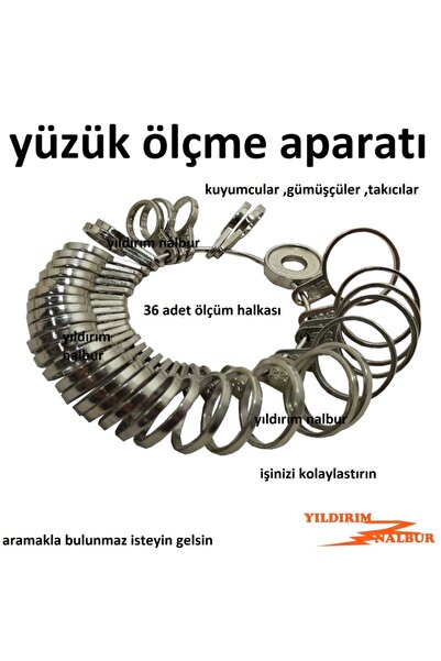 Genel Markalar Malafa Kuyumcu Yüzük Ölçüm Aparatı Gümüşçü Yüzük Ölçme Aleti