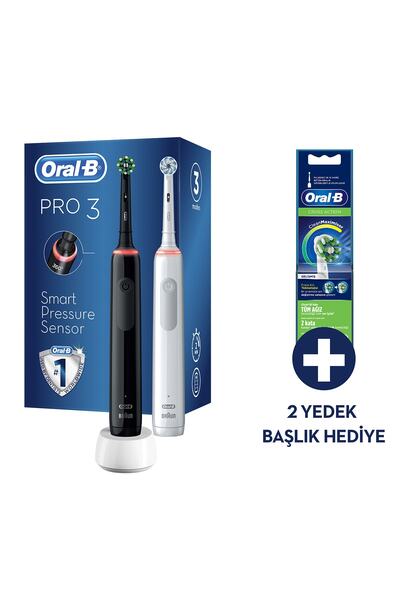 Oral-B PRO 3900 2'li Şarjlı Diş Fırçası ve Yedek Başlık +2 Yedek Başlık