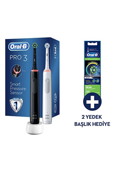 Oral-B PRO 3900 2'li Şarjlı Diş Fırçası ve Yedek Başlık +2 Yedek Başlık