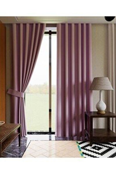 Taç Perdele opace Dusty Rose fără pliuri