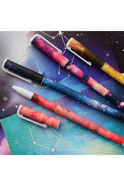 Behappycraft by Woohoobox Galaxy 10-Piece Colored Pen Set - Ballpoint Gel Boxed